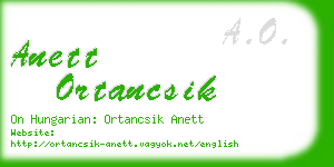 anett ortancsik business card